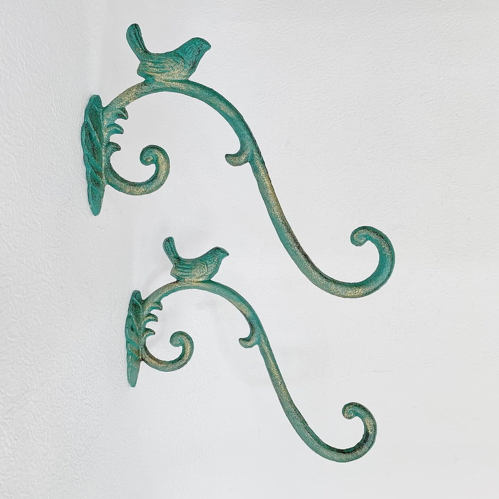 Rustic Bird-Shaped Decorative Wall Hook Hangers for Outdoor Hanging Plants, Basket, Brackets, Flower Pots, Bird Feeder