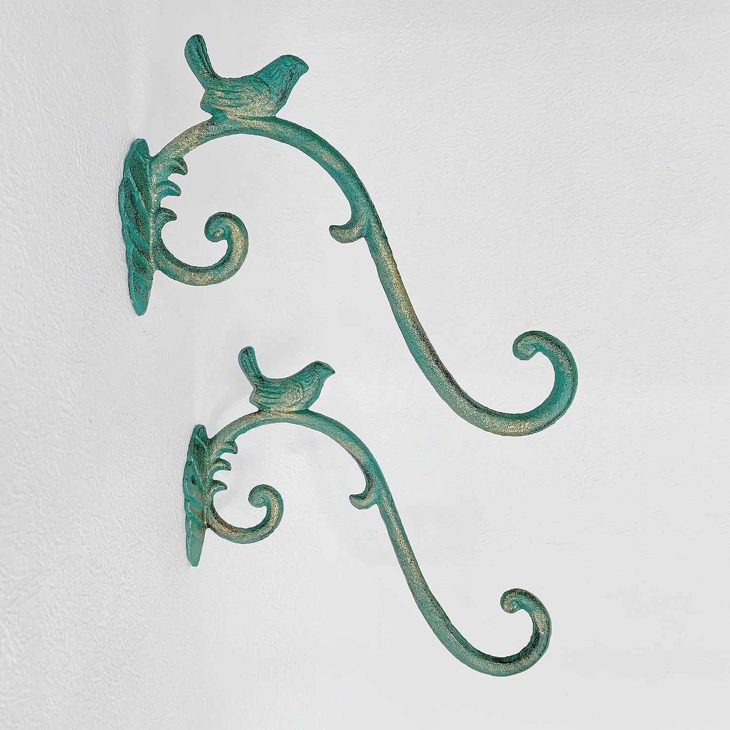 Rustic Bird-Shaped Decorative Wall Hook Hangers for Outdoor Hanging Plants, Basket, Brackets, Flower Pots, Bird Feeder