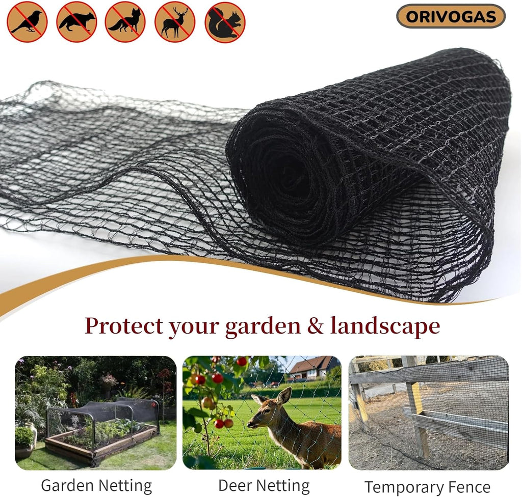 Deer Fence Netting,Plastic Mesh Fence 6.5x50ft,Reinforced Edges 55gsm Heavy Duty Animal Barrier,Ideal for Garden