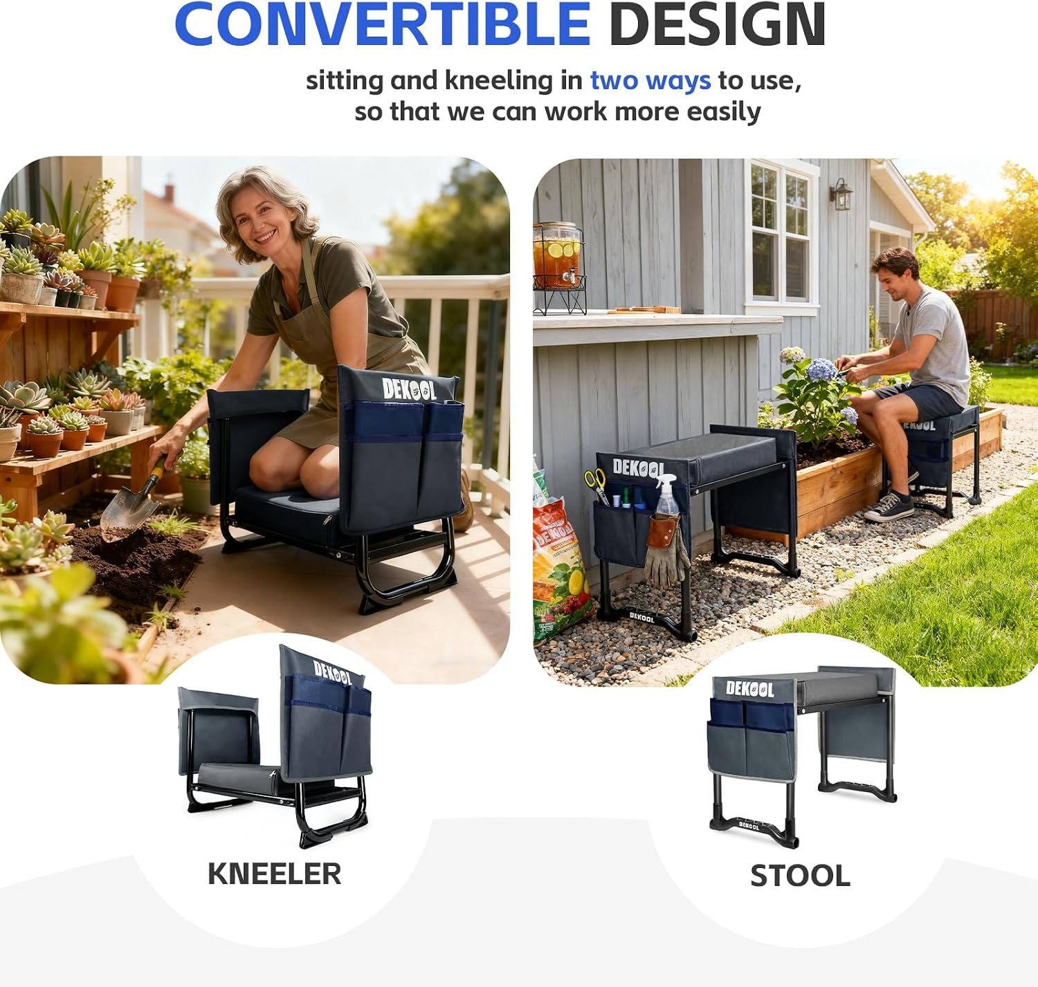 Foldable Garden Kneeler Seat, Garden Stools for Seniors, Heavy Duty Stool | Practical garden stools for seniors