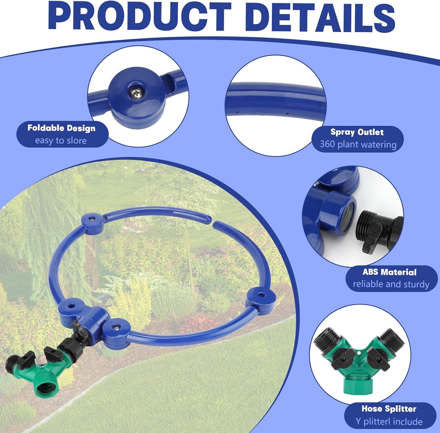 4 Pcs 360° Tree Water System Tree Root Watering Ring 13 Inch Circle Sprinkler Irrigation Slow Release Targeted Water