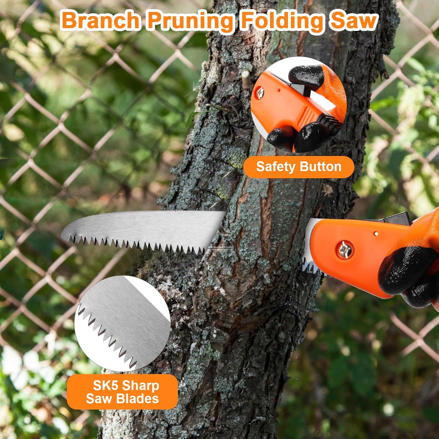 6Pcs Pruning Shears Set with Bypass Pruning Shears, Garden Scissors, Pruning Snips,Saw,Gloves,Storage Bag,Handheld