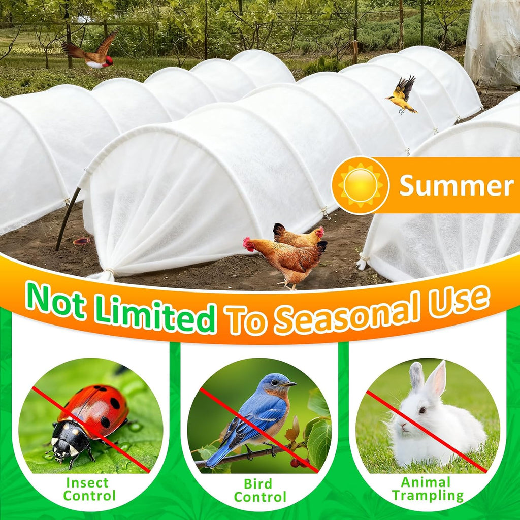 White Plant Covers Freeze Protection, 10 x 50 ft - 2 oz/yd² Frost Cloths for Outdoor Plants, Tree Covers Freeze