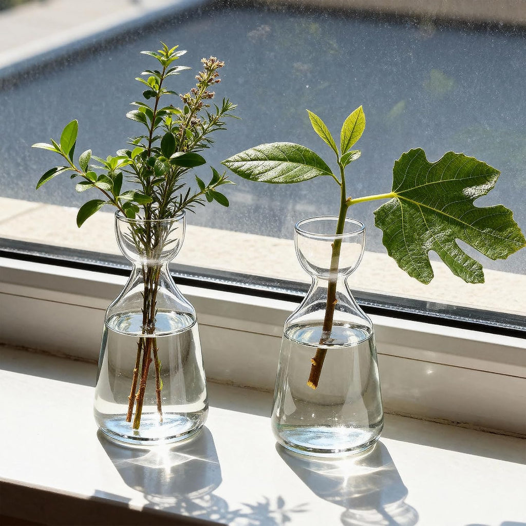 Glass Avocado Tree Growing Kit Seed Starter Flower Vases | 3 Pcs Acorn Plant Pot, Small Glassware Planter, Home Table