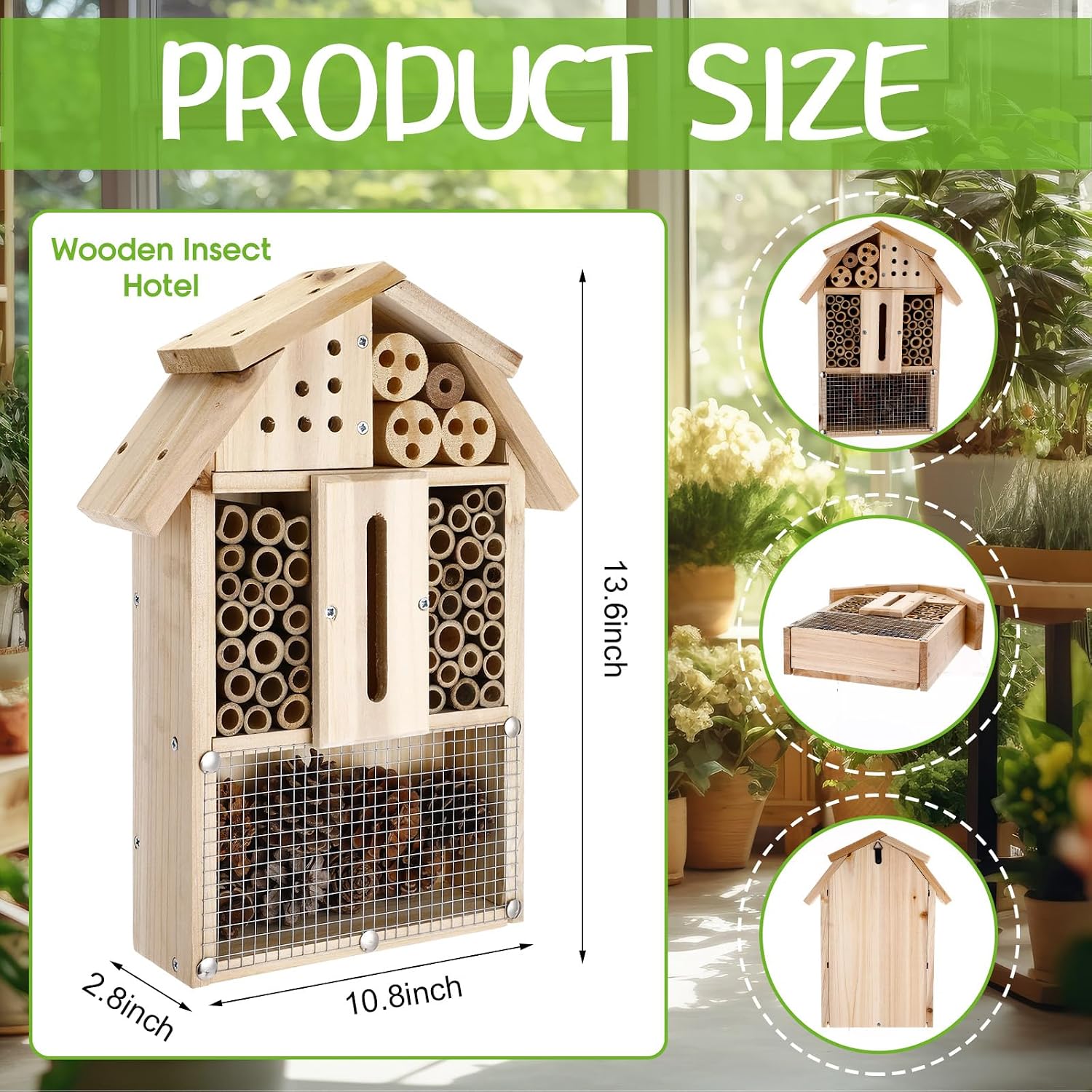 2 Set Bug Hotel Kit DIY Insect Hotel Lady Bug House for Garden DIY Cedar Wood Craft for Butterfly, Ladybird, Beneficial