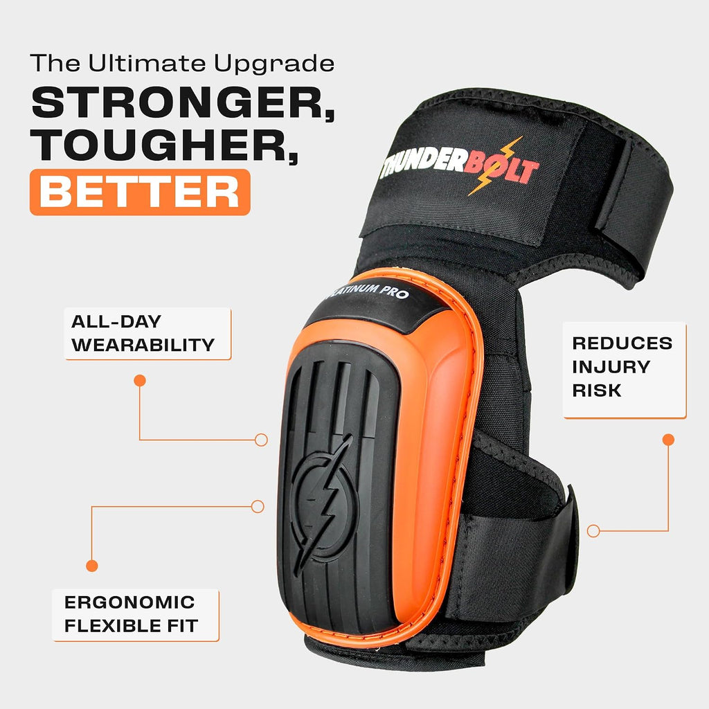 Thunderbolt Knee Pads for Men Construction Knee Pads for Work for Men and Women with Double Gel for Gardening Flooring