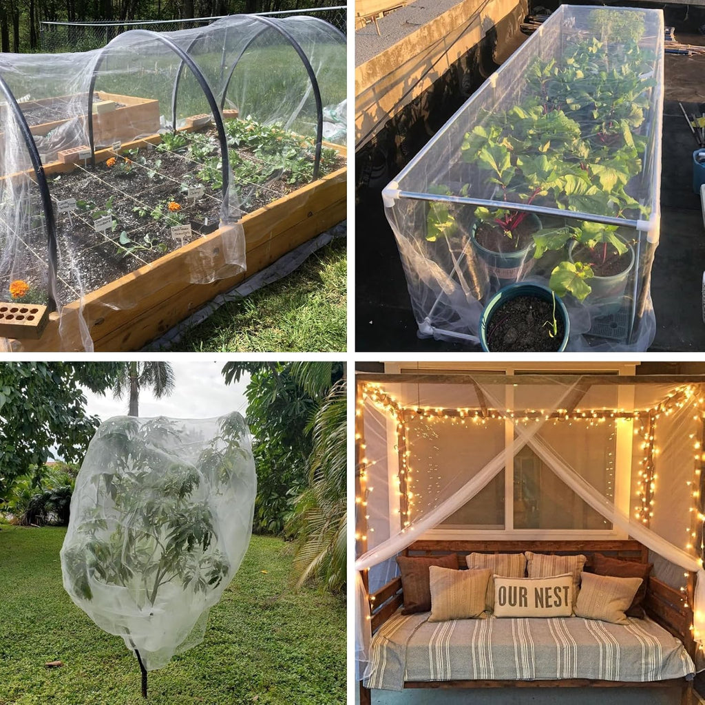 Garden Netting Pest Barrier, 10x50 FT Ultra Fine Mesh Insect Netting | Plant Cover for Raised Beds, Vegetables