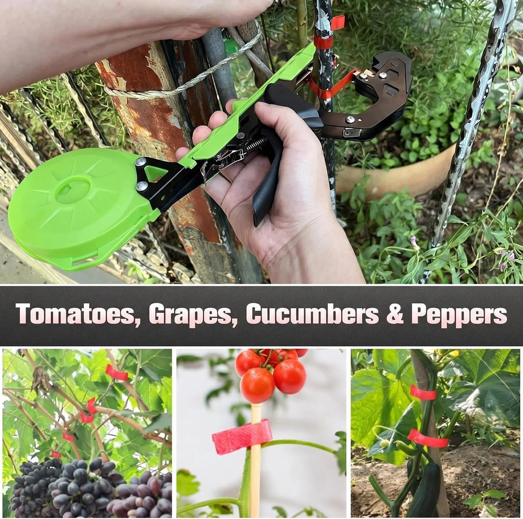 Easy & Fast Plant Tying Machine for Tomatoes, Grapes, Cucumbers - Professional Tying Tool Saves Labor with Spare Tapes