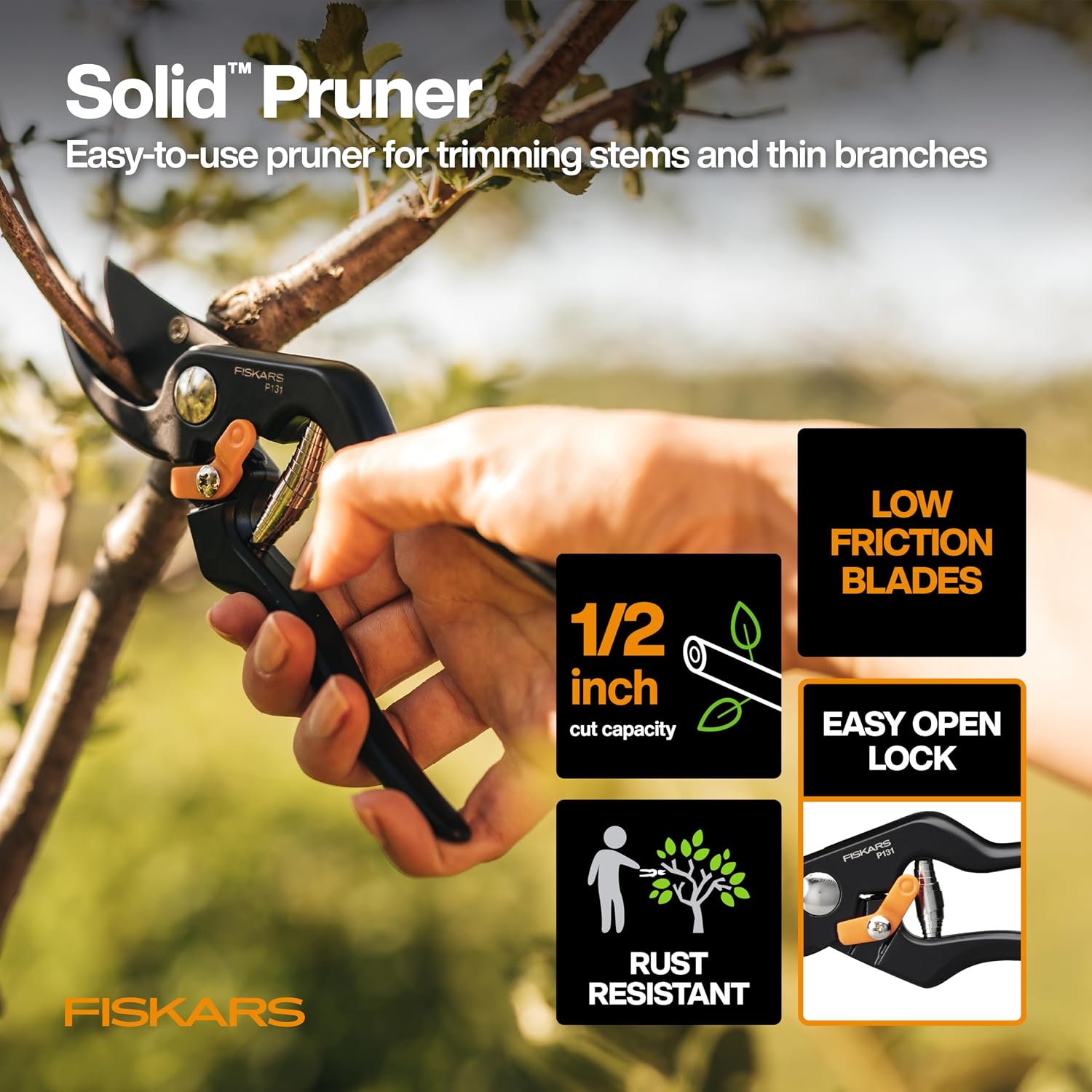 Fiskars 6-Piece Indoor DIY and Outdoor Gardening Home Essentials Tool Set | PowerGear Anvil Loppers, Pruning Shears
