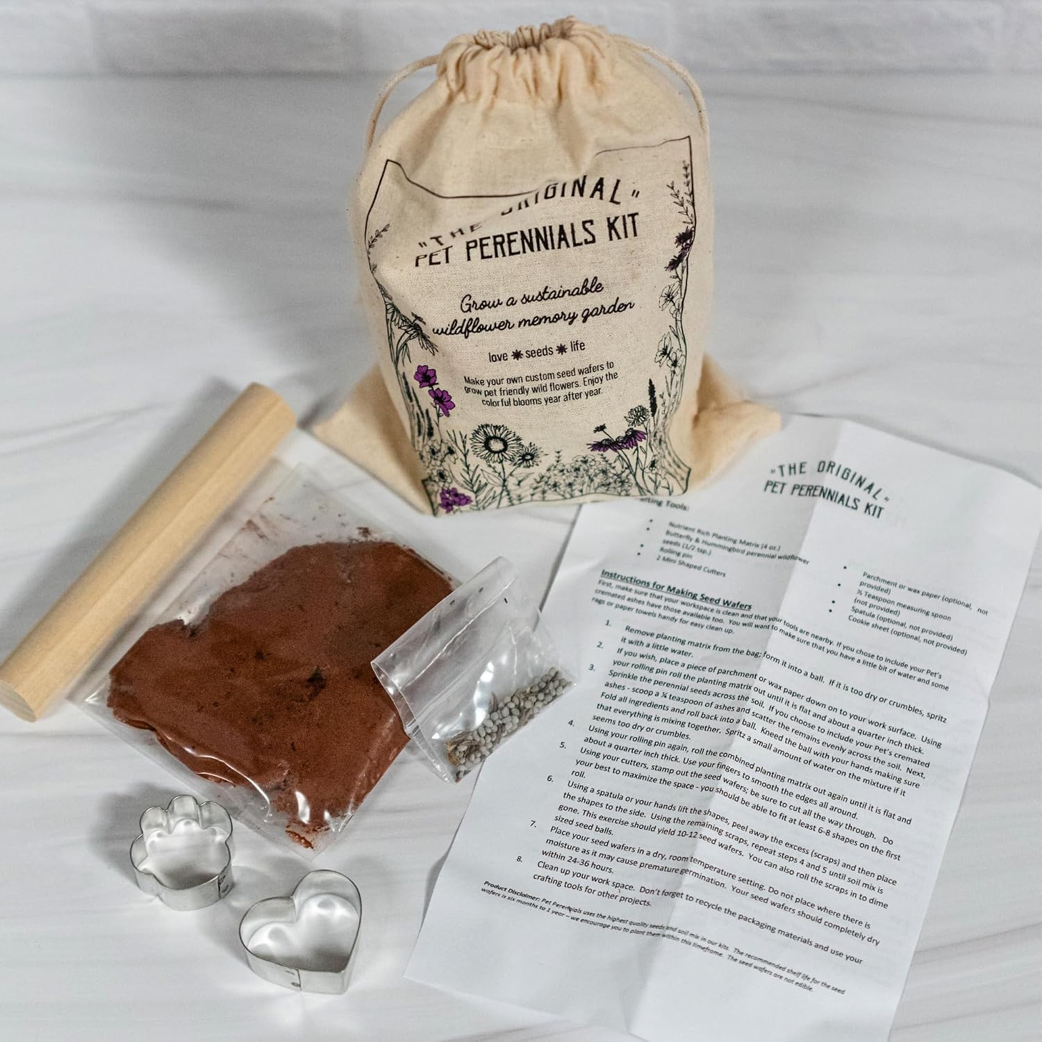 Pet Perennials Memorial Wildflower Garden DIY Kit Creates Seed Wafers Pet Loss Gift