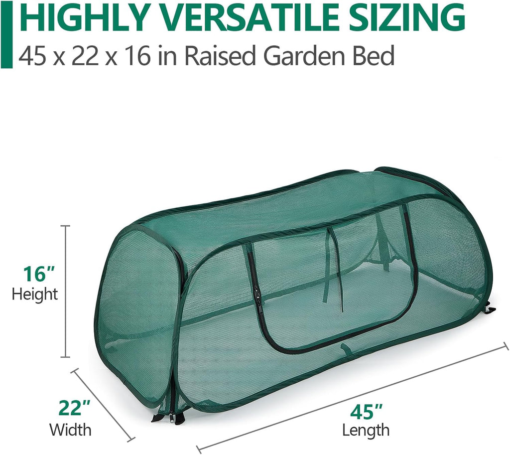 Garden Bed Cover 2 Pack, Mesh Netting Tent, Crop Cage for Raised Bed,- 30% Sunblock Shade Cloth with Metal Anchoring