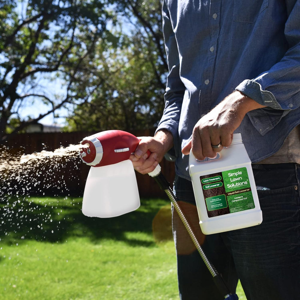 Liquid Soil Loosener- Soil Conditioner-Use alone or when Aerating with Mechanical Aerator or Core Aeration- Simple Lawn