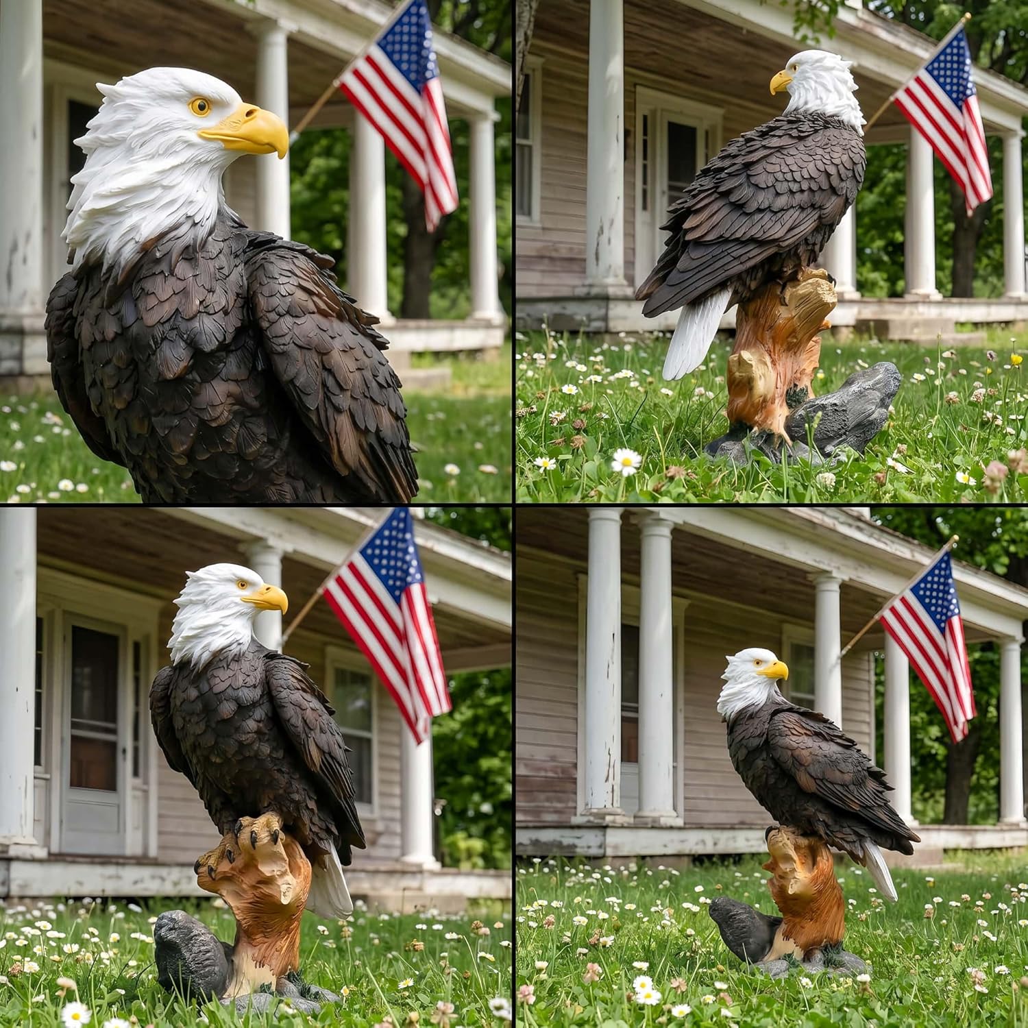 13.2" Real Eagle Outdoor Sculpture,Funny Bird Statue,Garden Beach Statue Decorations,Resin Animal Seabird