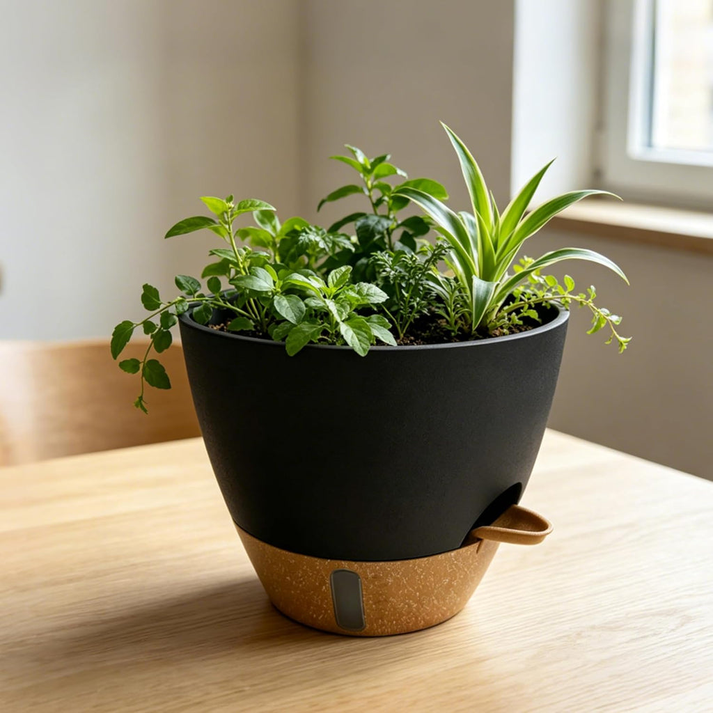 12"/10"/9"/8" Self Watering Pots with Visual Water Window,Extra Large Self Watering Plant Pots with Drainage Holes &