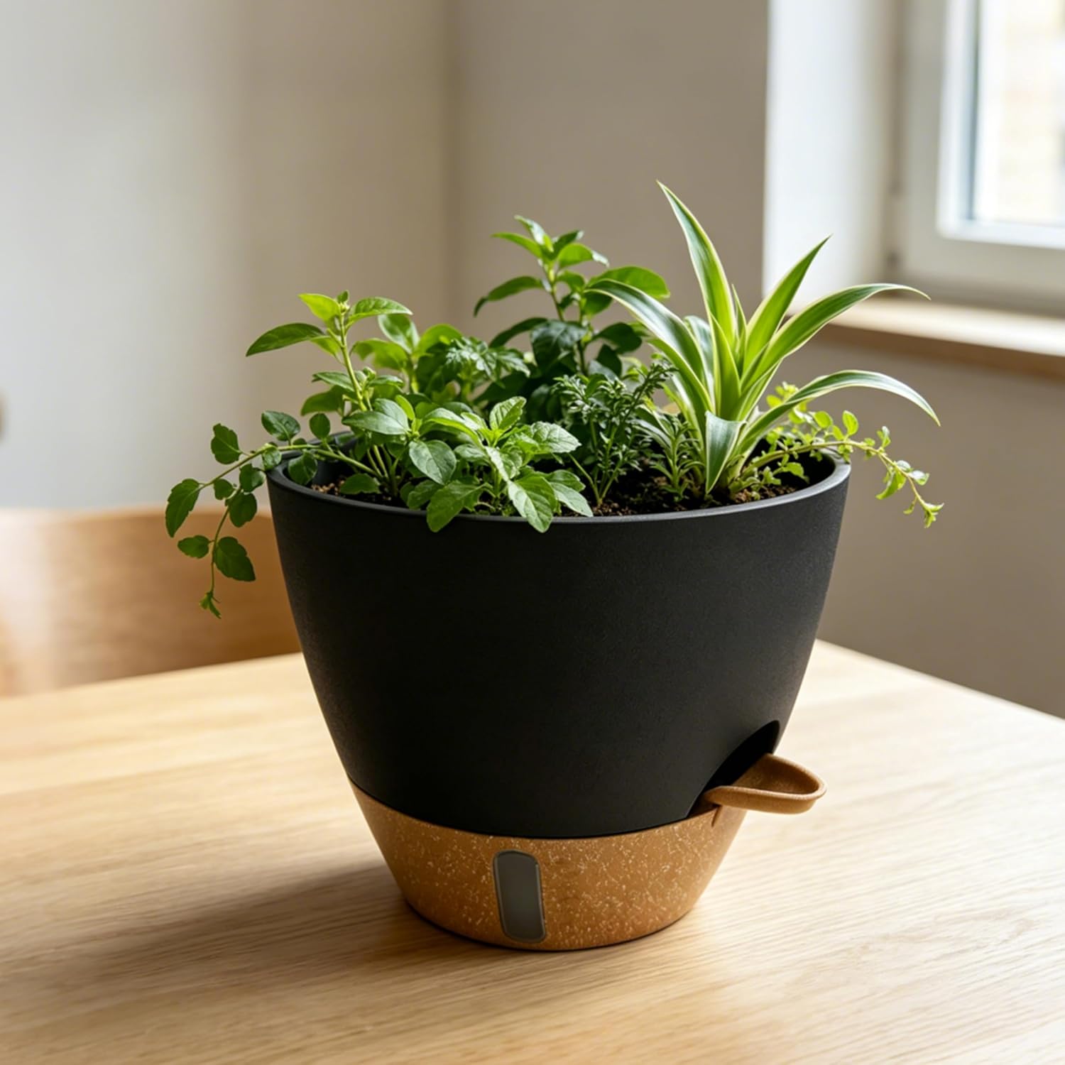 12"/10"/9"/8" Self Watering Pots with Visual Water Window,Extra Large Self Watering Plant Pots with Drainage Holes &