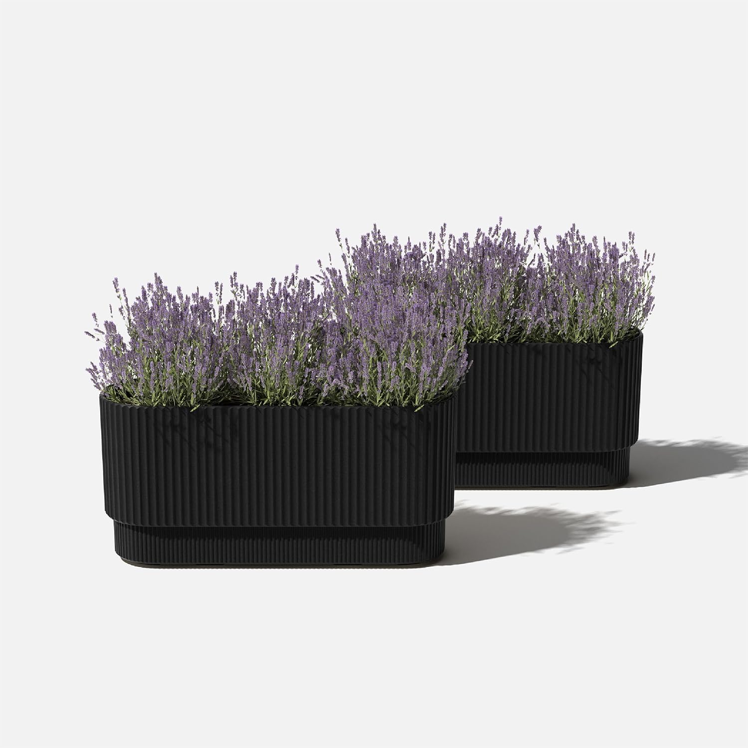 Veradek Demi Series Long Planter - Wide Outdoor Planter | Made From a Durable Plastic-Stone Composite With Pre-Drilled