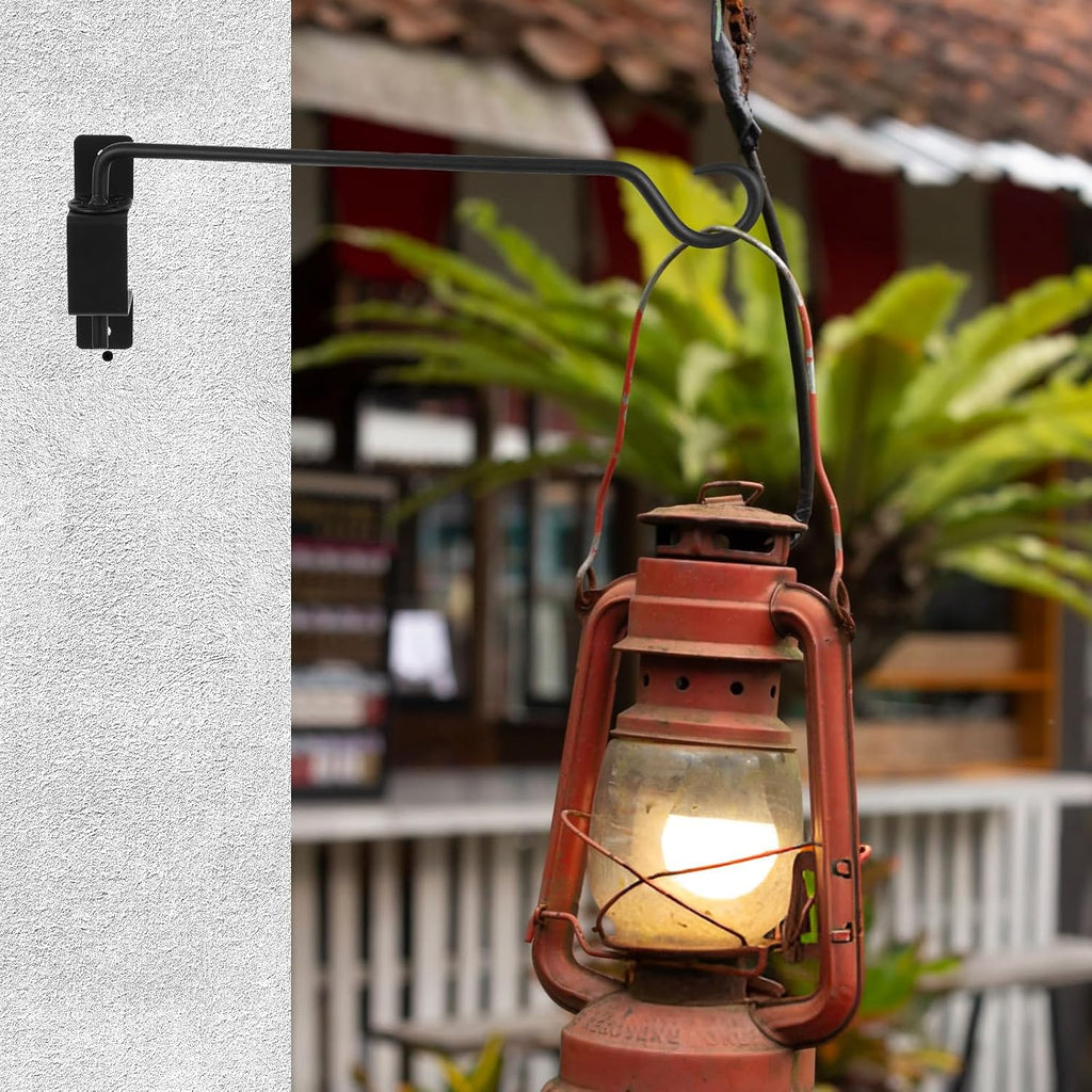 12 inch 4 Pack Swivel Plant Hangers Outdoor Heavy Duty - Black Iron Plant Hanging Hook Bracket for Flowers Baskets Pots