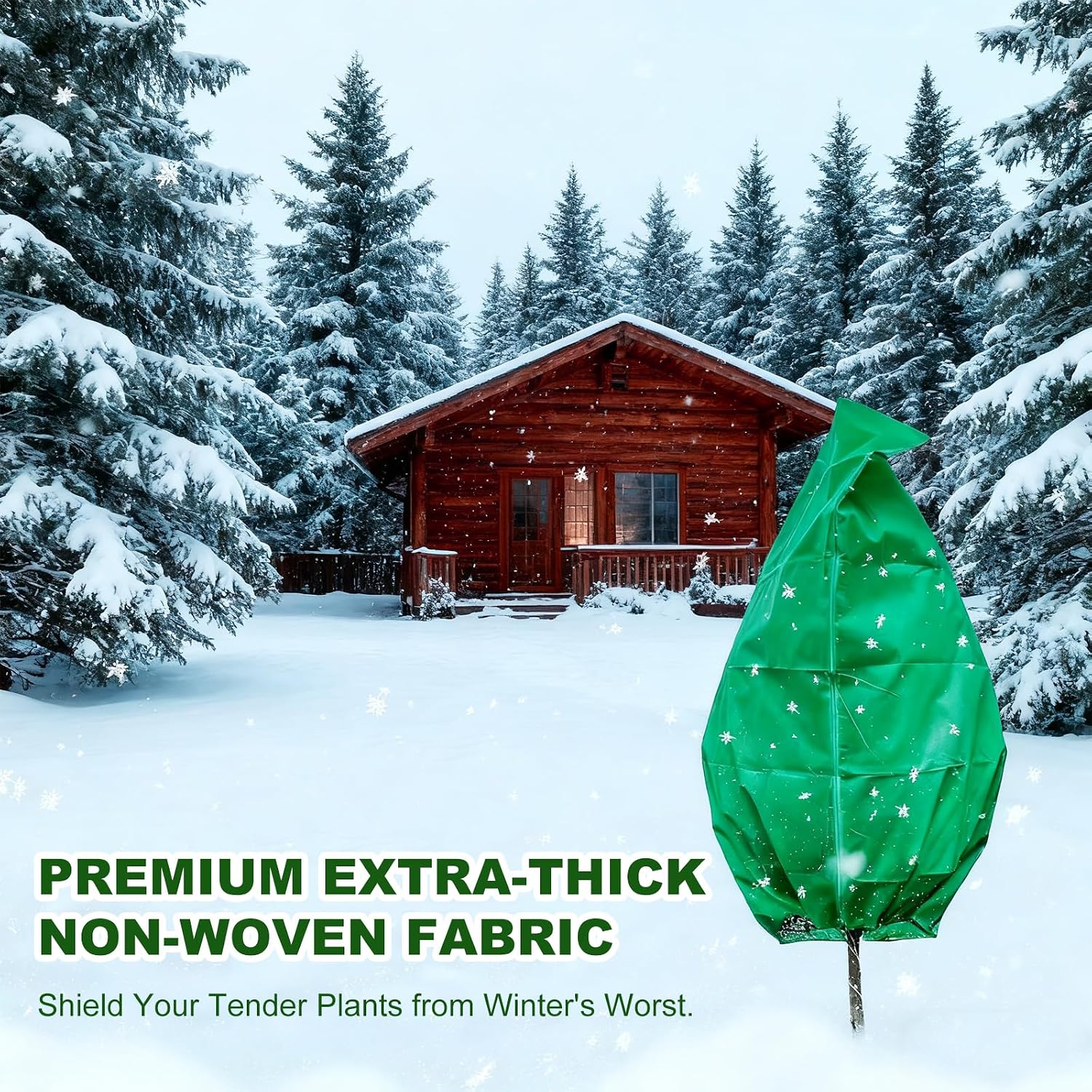 Plant Covers for Freeze Protection, 4 Pack 47" x 71" Drawstring | Breathable Frost Protection for Trees, Shrubs and
