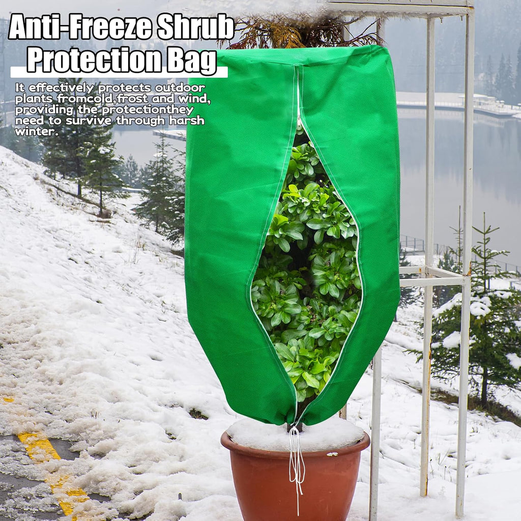 ERTIUANIO Plant Covers Freeze Protection 4 Packs 47" x32" Winter Rounded Top Frost Cloth Plant Covers Freeze Protection