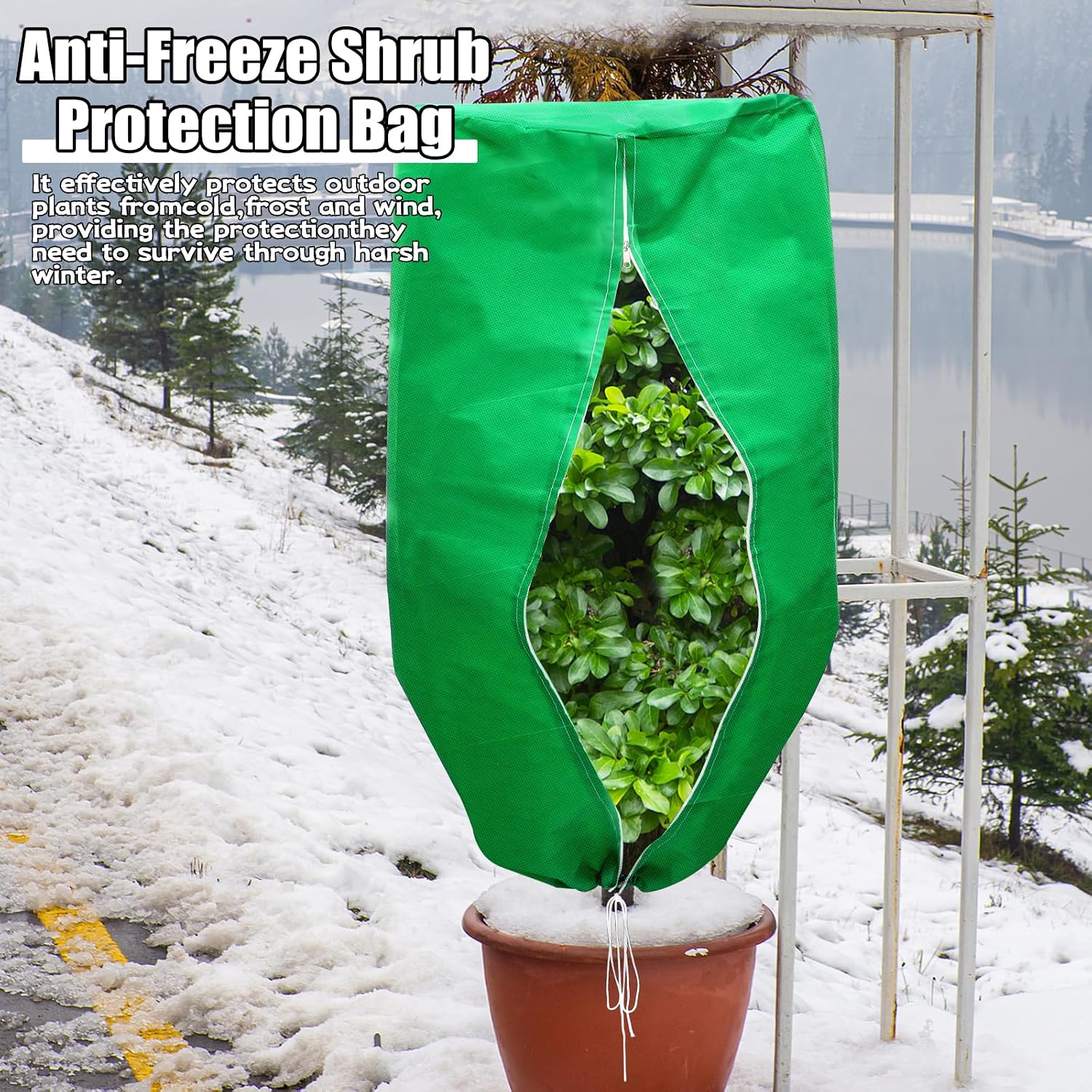 ERTIUANIO Plant Covers Freeze Protection 4 Packs 47" x32" Winter Rounded Top Frost Cloth Plant Covers Freeze Protection