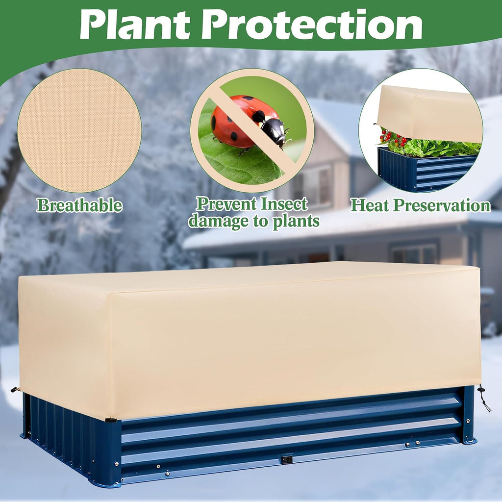 Plant Covers Freeze Protection 2 Pack with Elastic Drawstring, 3.54 oz/yd² Winter Cold Weather Frost Blanket Planter