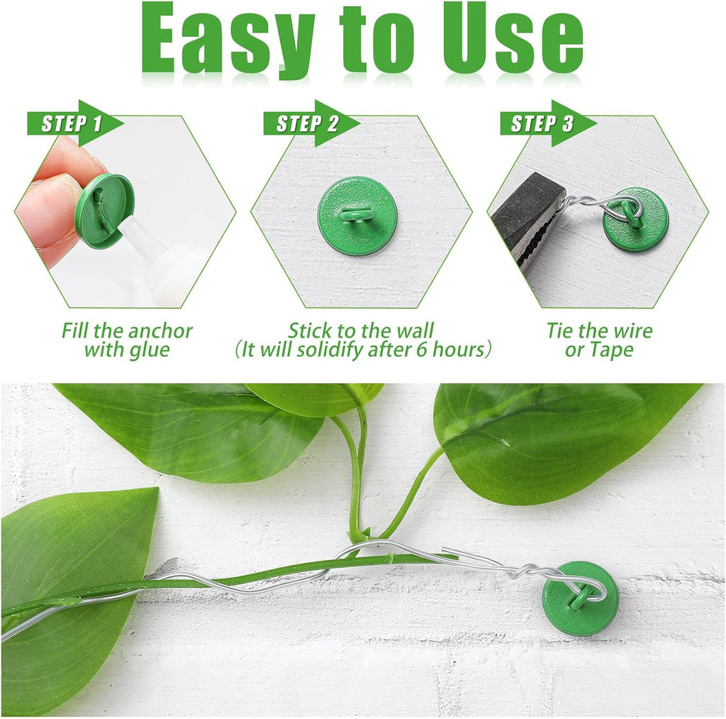 WILLBOND Plant Anchor Kit, 80 Pcs Vine Anchors 5 Pack Silicone Adhesive Sealant Garden Tie Tape Metal Wire Wire Cutters