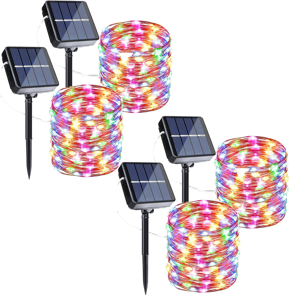 Joomer Solar Fairy Lights, 4Pack Total 104FT 320LED Lights, Multicolor