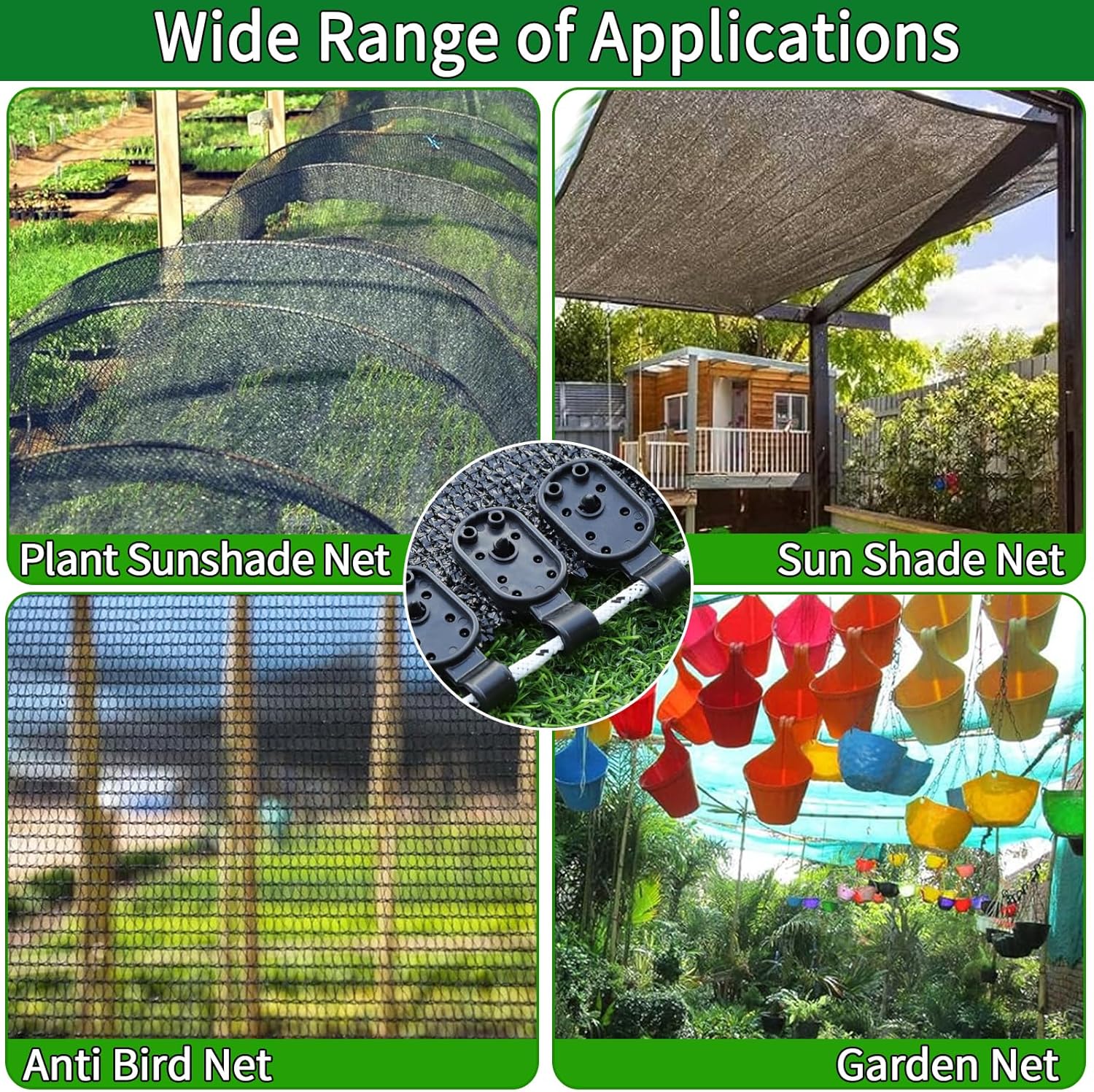 200Pcs Shade Cloth Clips, Black Plastic Heavy Duty Sun Shade Clips for Sun Shade Net, Gardening Shade Cloth, Anti Bird