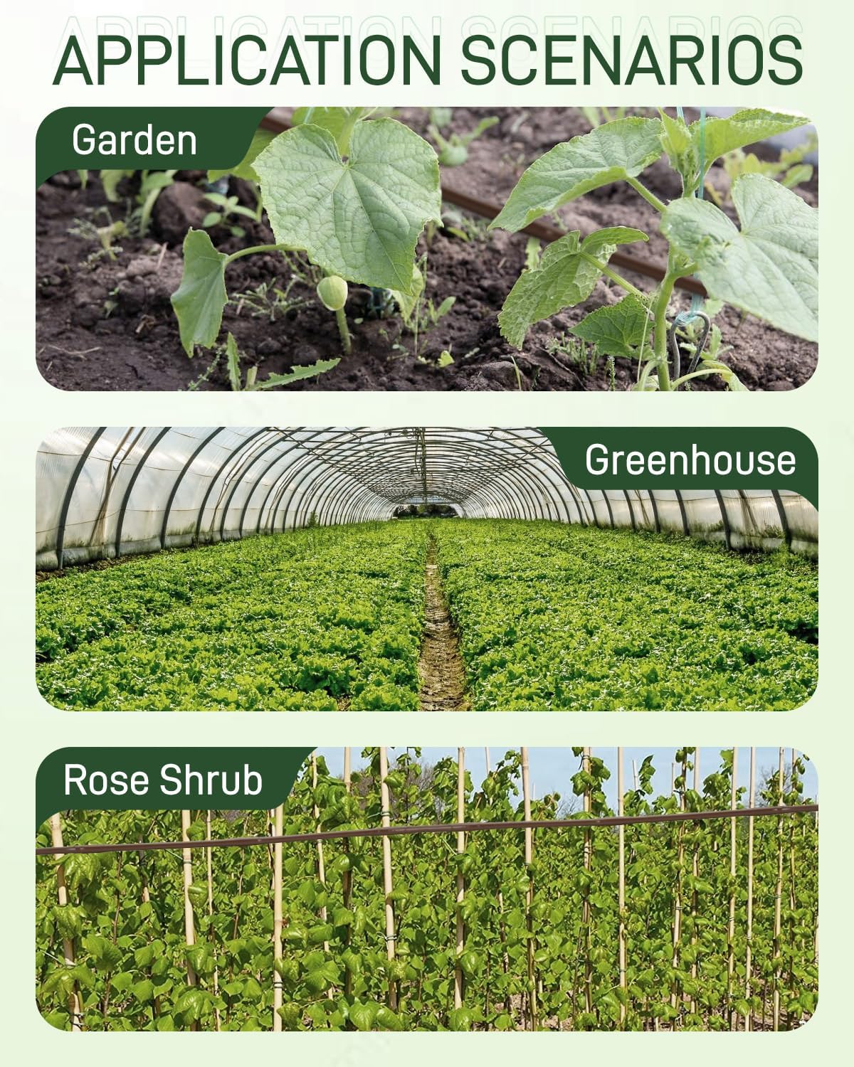 1/4" Drip Irrigation Tubing with 6" Emitter Spacing, (100 Ft Roll) Hydroponics Dripline with Built-in 0.5 GPH Dripper