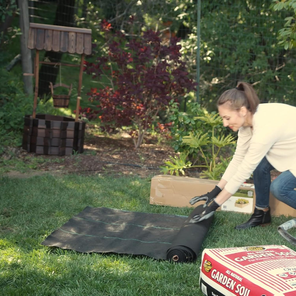 Premium Landscape Fabric, 4ft x 50ft Pro Garden Weed Barrier - Durable & Heavy Duty Weed Block Gardening Mat, Easy Setup