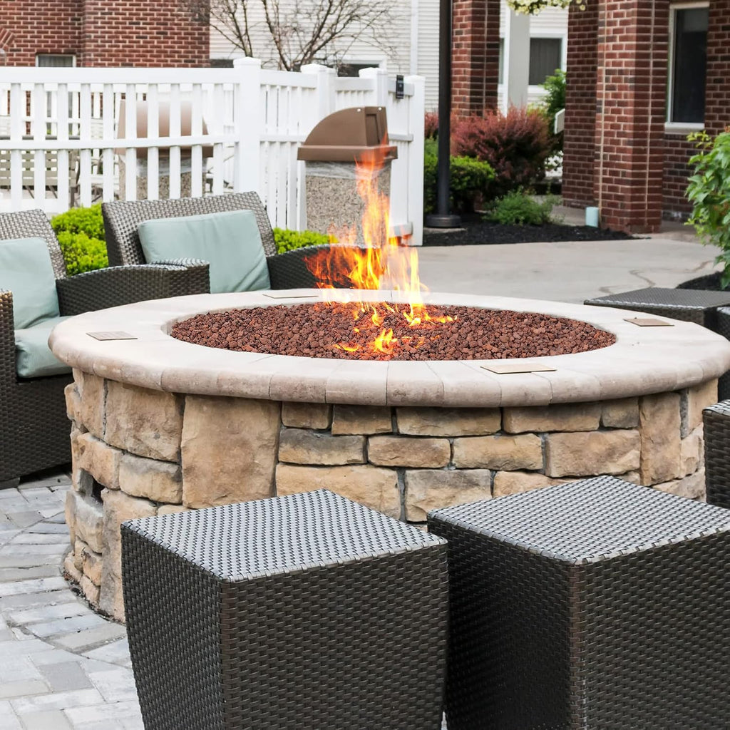 Skyflame 10LB Lava Rocks for Fire Pits, Fire Tables, Fireplaces | 1/10"-1/5" Natural Sizes, Red, Garden Landscaping