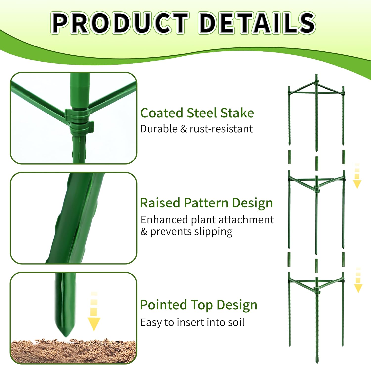 TCBWFY 6-Pack 48-Inch Adjustable Tomato Cages, Heavy-Duty Metal Plant Support Trellis for Garden and Pots, DIY Tomato