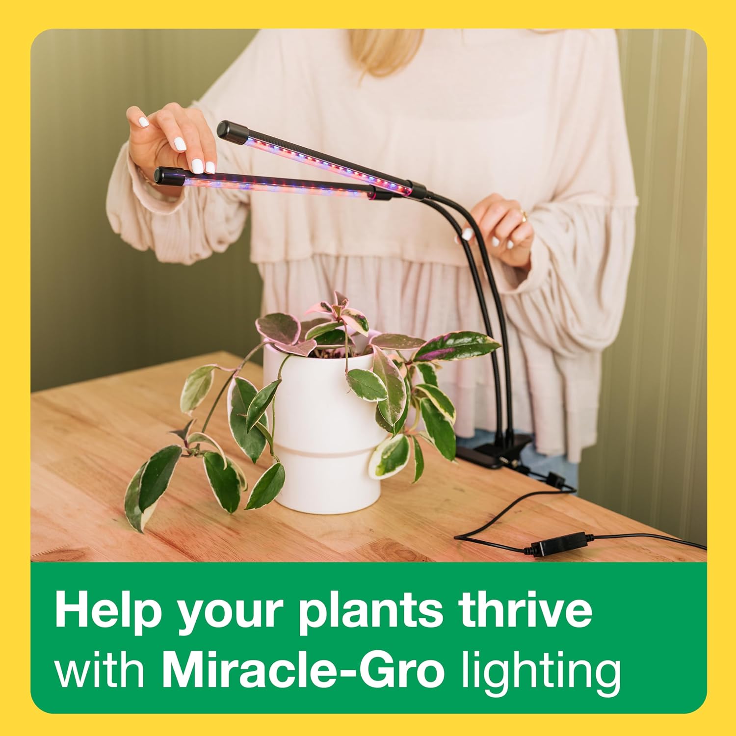 Gro, Grow Light for Indoor Plants - 10W LED, Flexible 2-Head, Selectable Spectrum for Indoor Plants, Seeds, Herbs