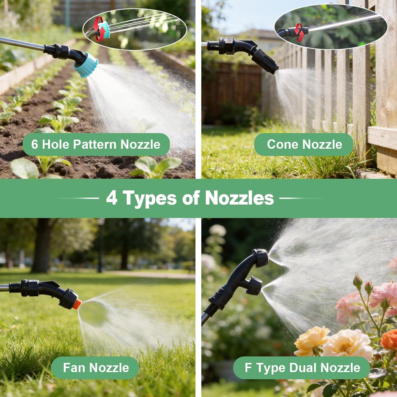 SideKing 2 Gallon Battery Powered Sprayer, Electric Garden Sprayer with 3 Adjustable Pressures & Telescopic Wand