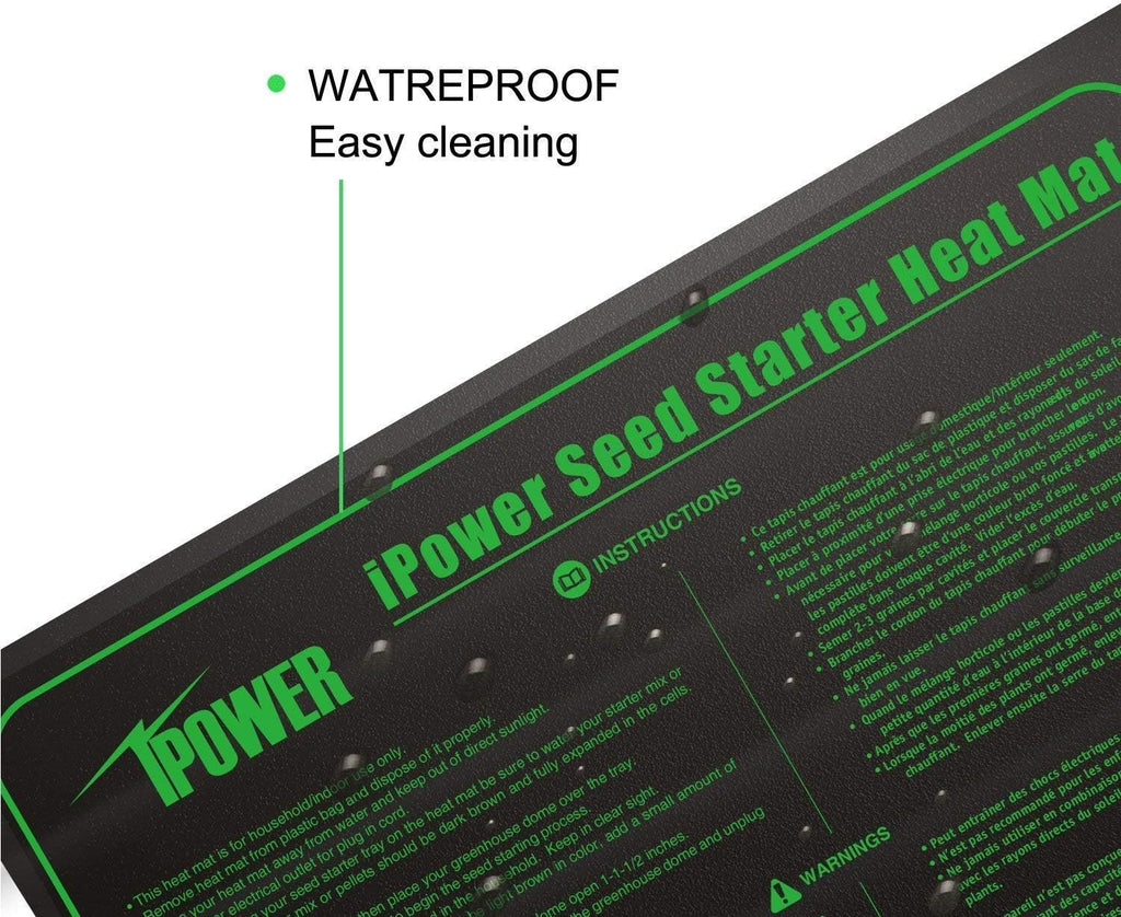 iPower 2 Pack 10" x 20" Warm Hydroponic Seedling Heat Mat and Digital Thermostat Control Combo Set for Plant