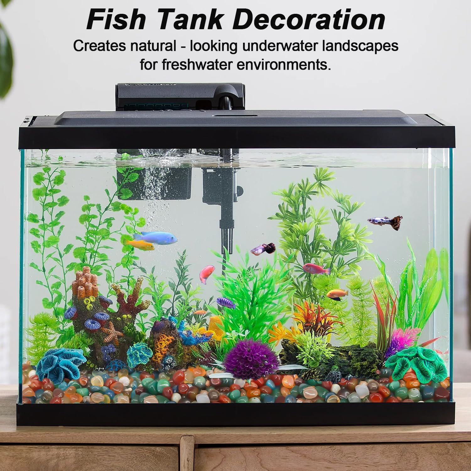 Decorative Aquarium Rocks & Pebbles for Fish Tank, Plant, & Landscaping | Smooth Polished Pebbles for DIY Resin Art