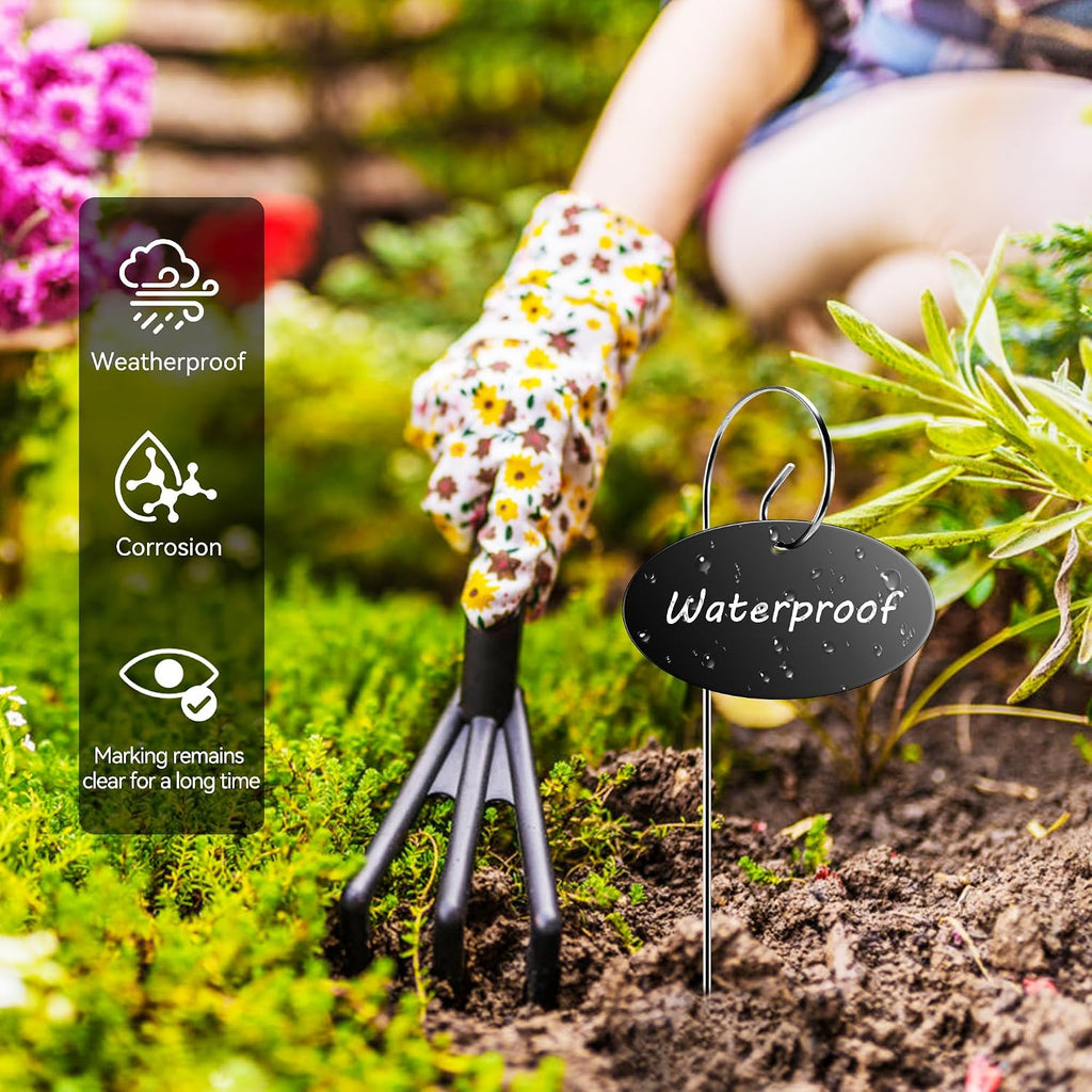 Vcekract 50 Pack Acrylic Plant Labels Stakes with Pen for Garden Plants | Waterproof reusable acrylic plant markers