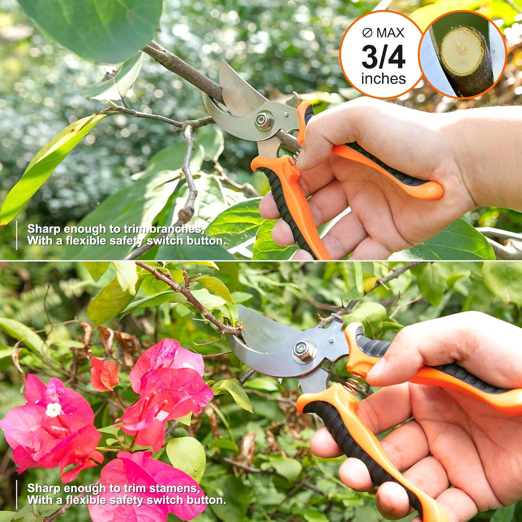 Gardening Tool Set, CHRYZTAL Stainless Steel Heavy Duty Gardening Tool Set, with Non-Slip Rubber Grip, Storage Tote