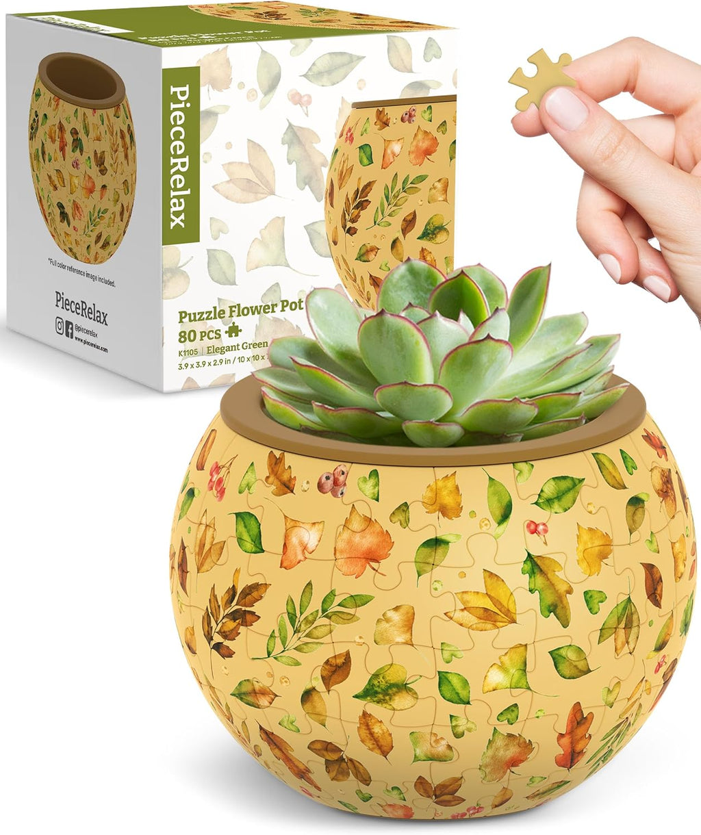 PieceRelax Unique 3D Puzzle Planter - 80 Plastic Pieces [K1105]