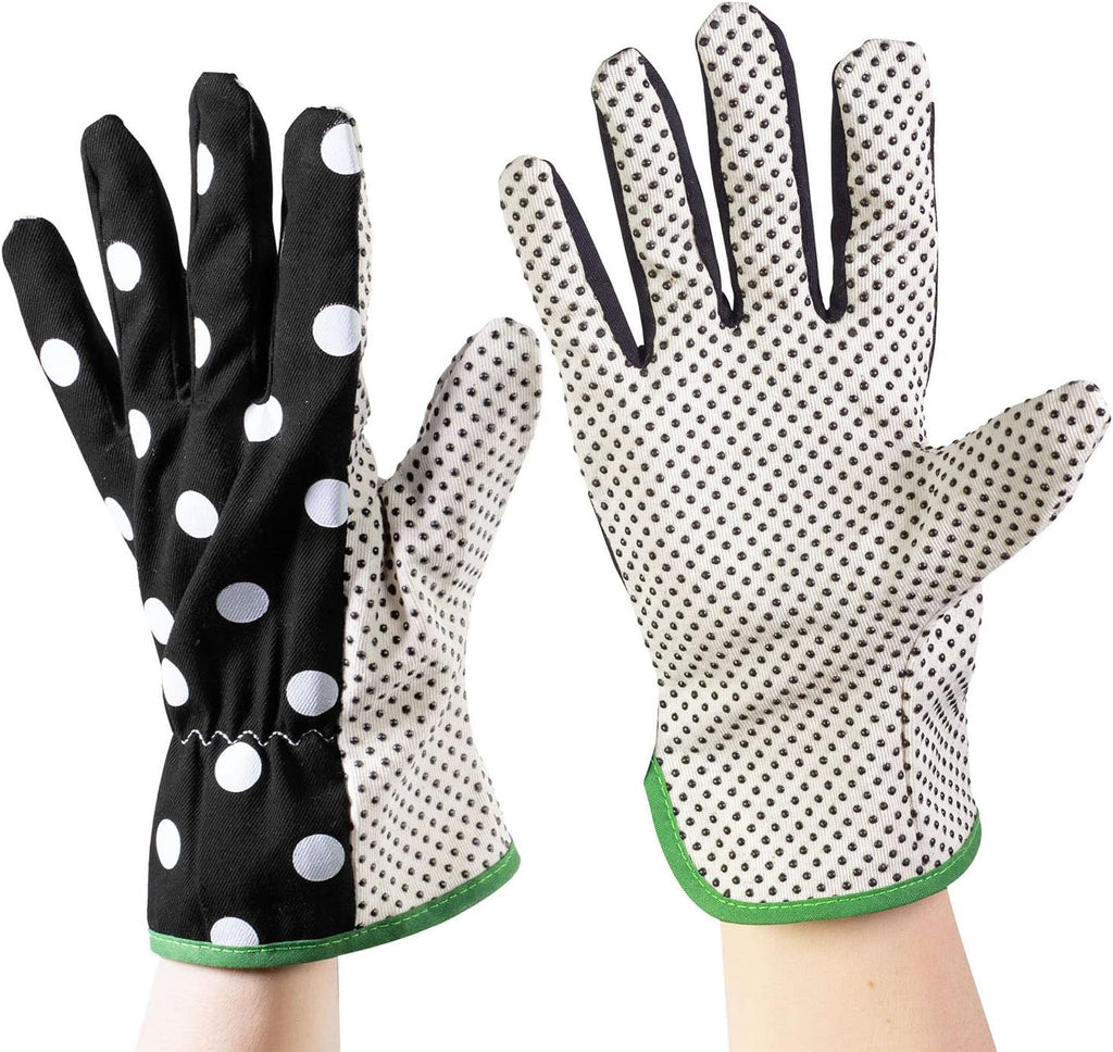 kate spade new york Garden Kneeler and Gloves Set, Picture Dot | Cute, One Size Fits Most Yard Gloves with Rubber Grips