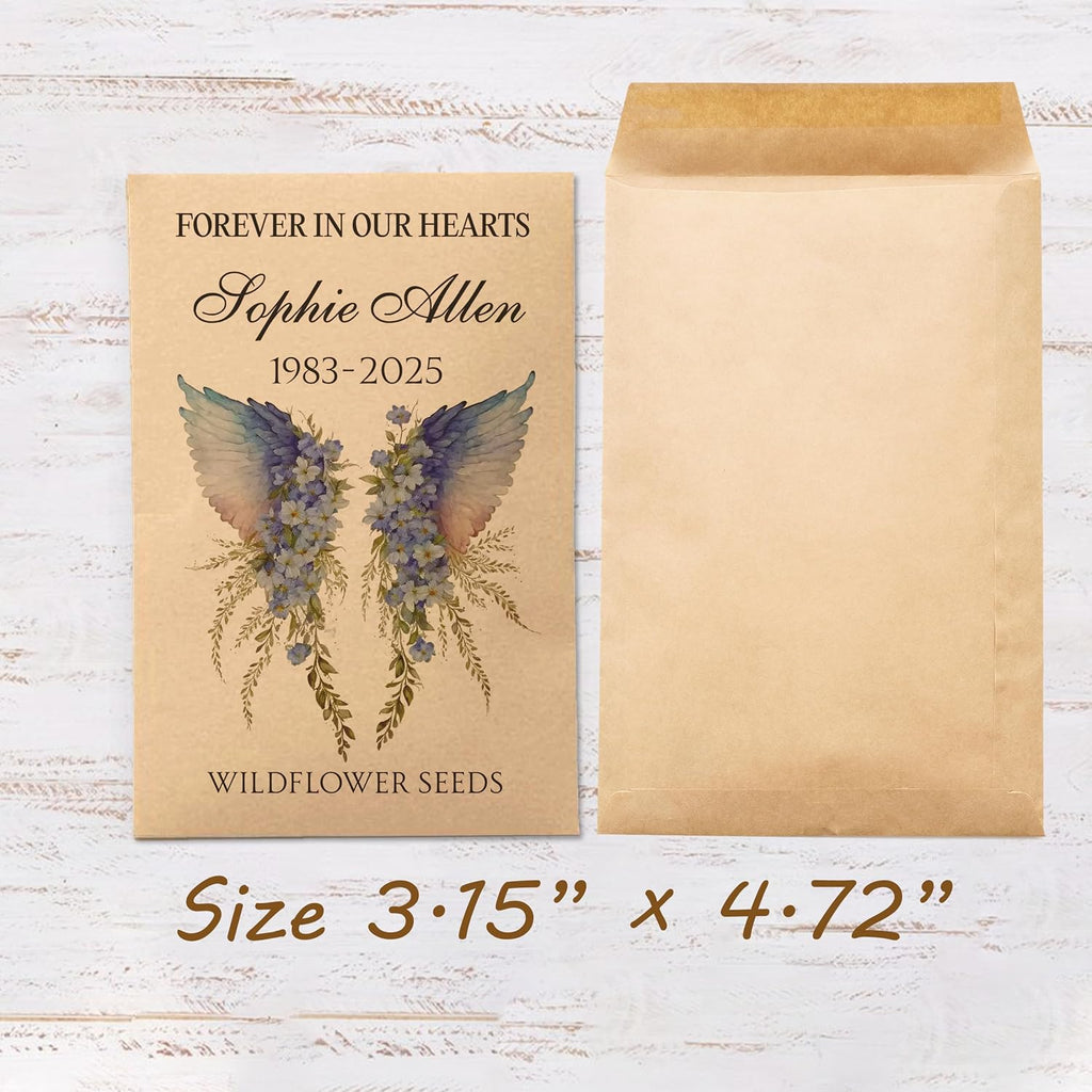 Memorial Celebration of Life Funeral Favors for Guests | Wildflower Mix Seed PacketsSeed Packets | Sentimental Funeral