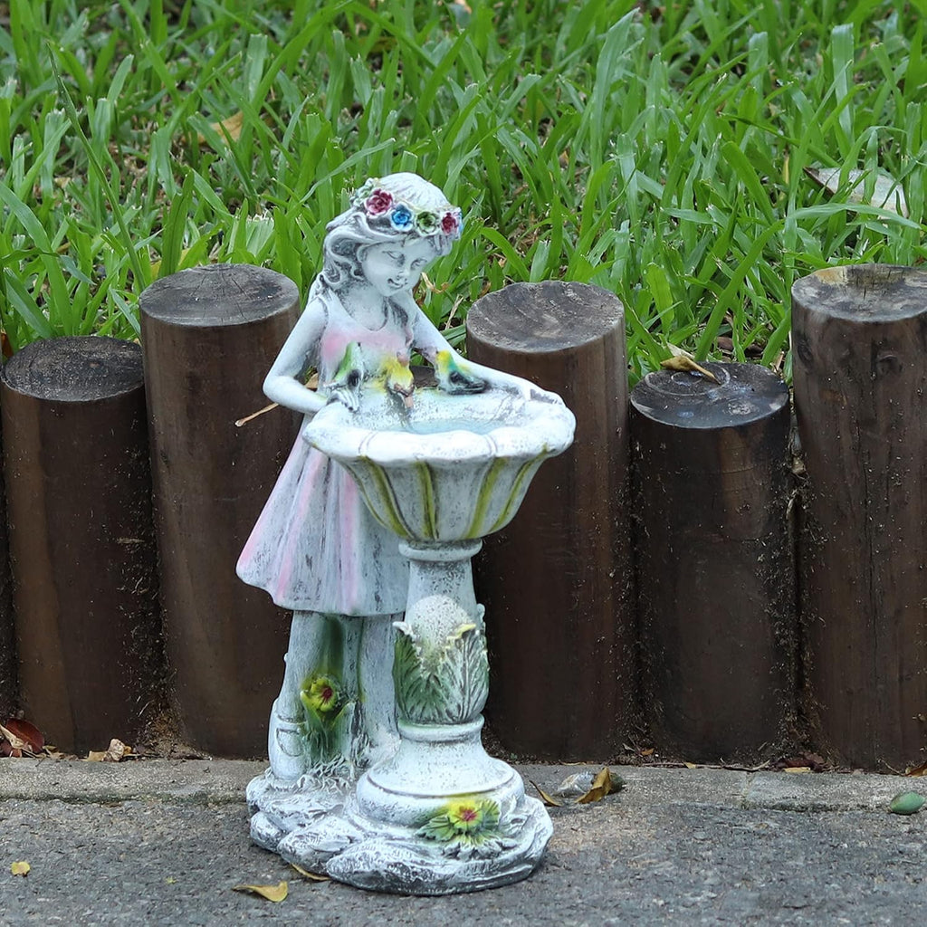 Voveexy Fairy Garden Statue, Solar Garden Angel Figurine Outdoor Decoration Waterproof Angel Sculpture for Patio Yard