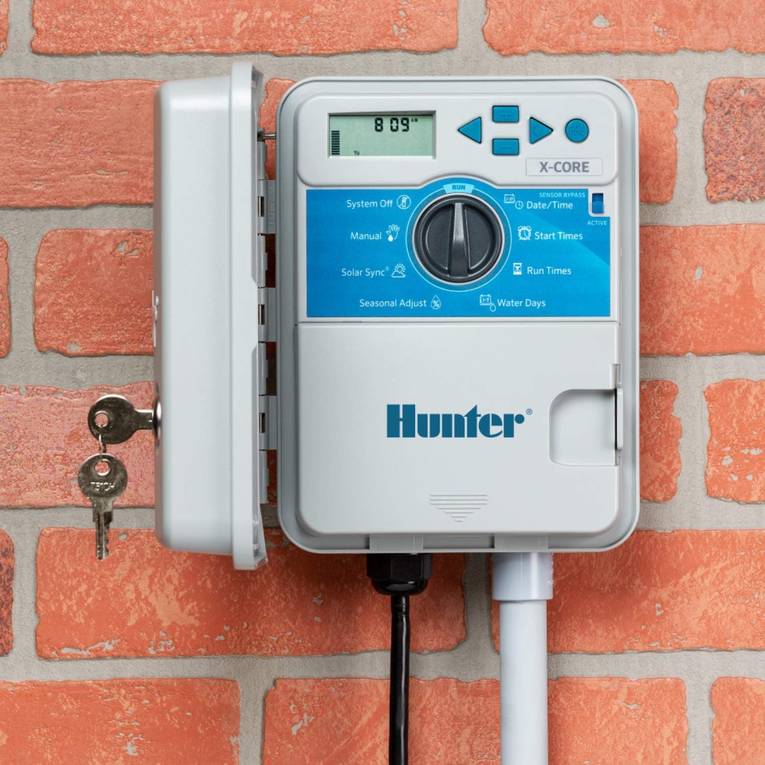 Hunter X-Core 6 Zone Sprinkler Timer, Indoor/Outdoor Sprinkler Controller | 6 station irrigation controller with