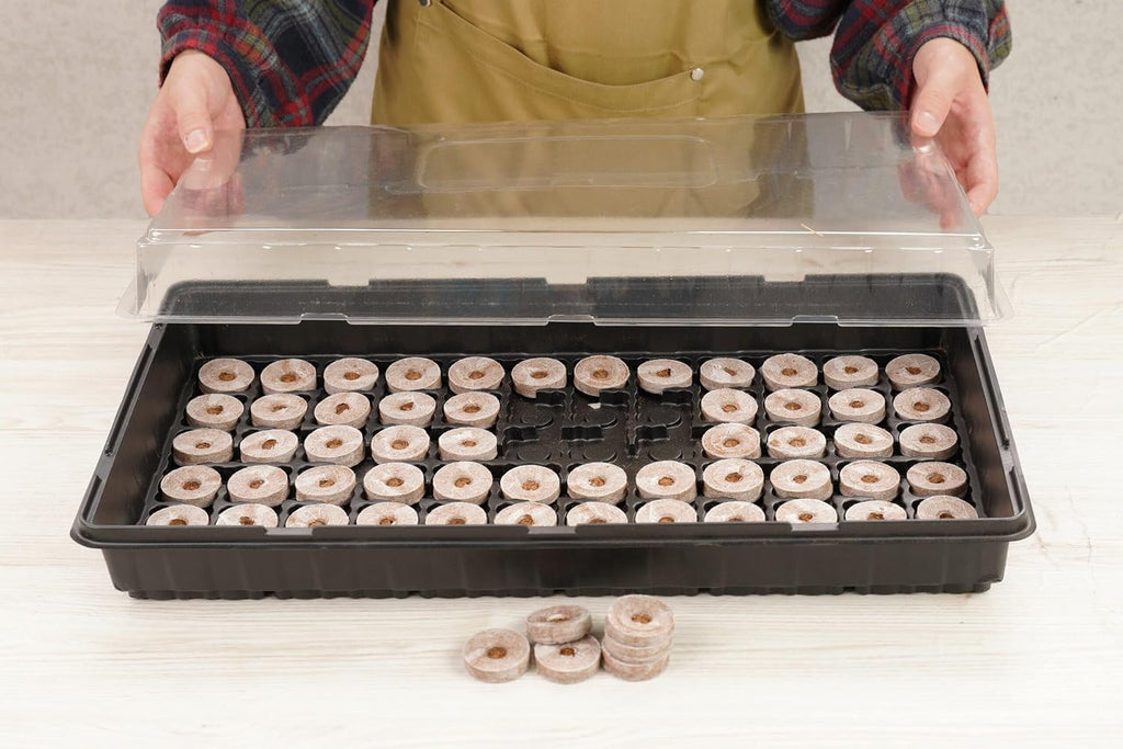 PlantBest 72 Coconut Coir Pellet Seed Starting Greenhouse Kit – 35mm Peat-Free Pellets, All-in-One Seed Starter Tray