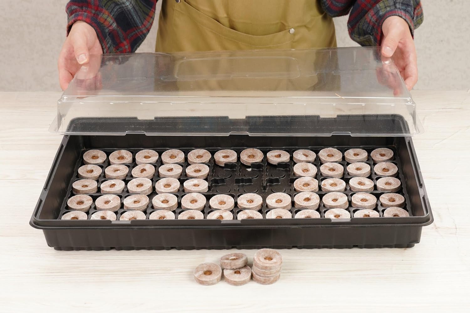 PlantBest 72 Coconut Coir Pellet Seed Starting Greenhouse Kit – 35mm Peat-Free Pellets, All-in-One Seed Starter Tray