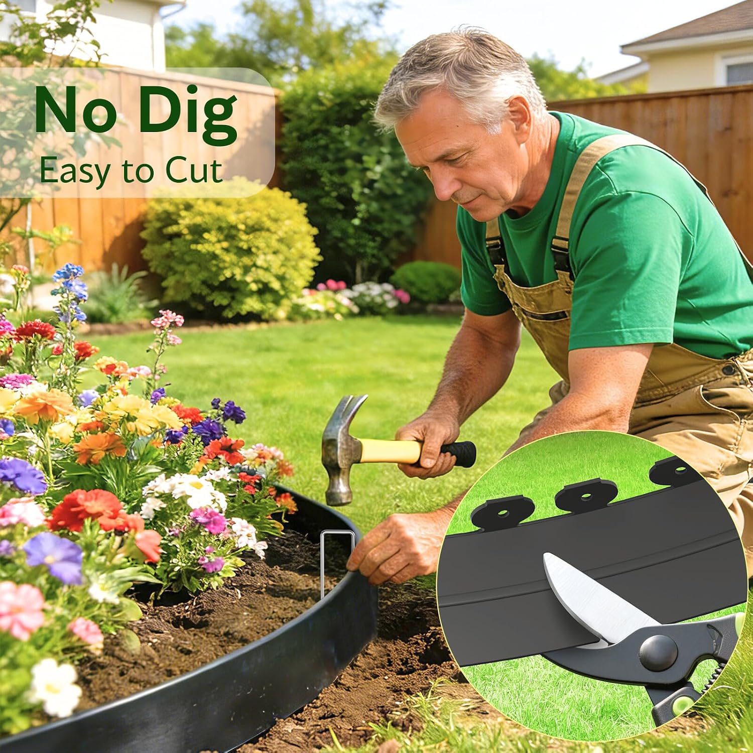 Bluepro Landscape Edging, 2 Inch 100 ft Garden Border Edging Upgraded with 150 Steel Stakes (Strong) & Reinforced