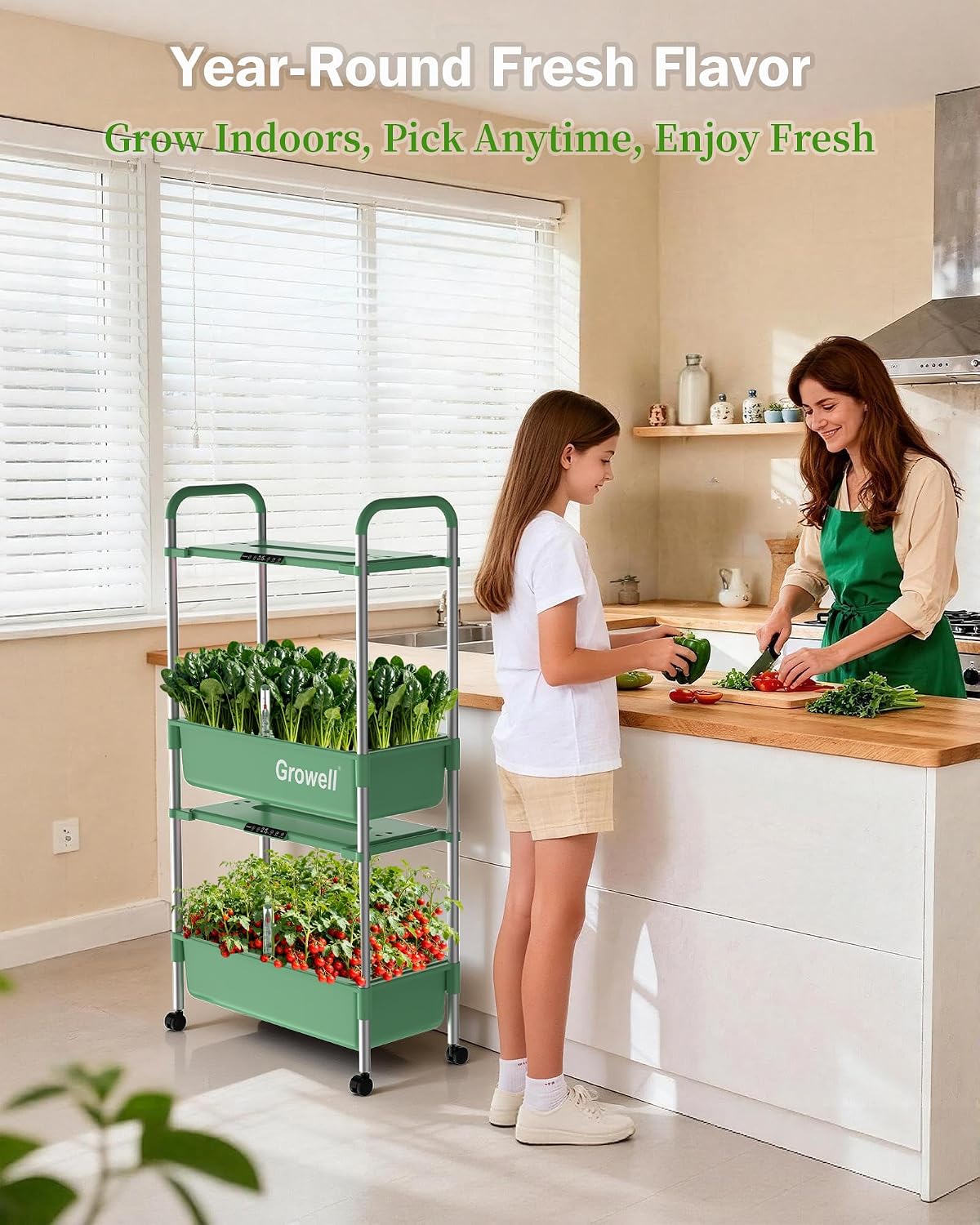 Growell Large Hydroponics Growing System Kit, 54 Pods Vertical Indoor Herb Garden Kit with LED Grow Light & Independent