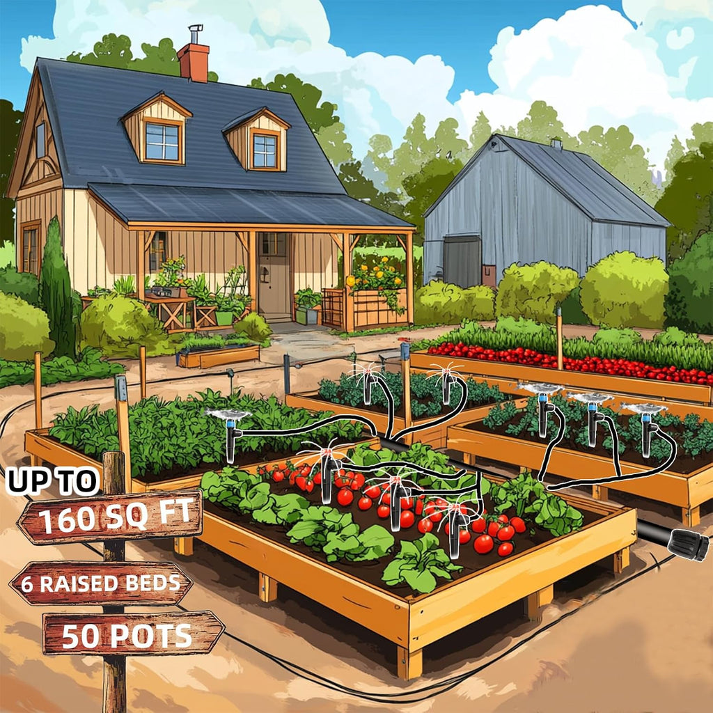 233FT Drip Irrigation System with Timer for Garden Kit Automatic Irrigation Equipment Lock Fittings Micro Drip 360