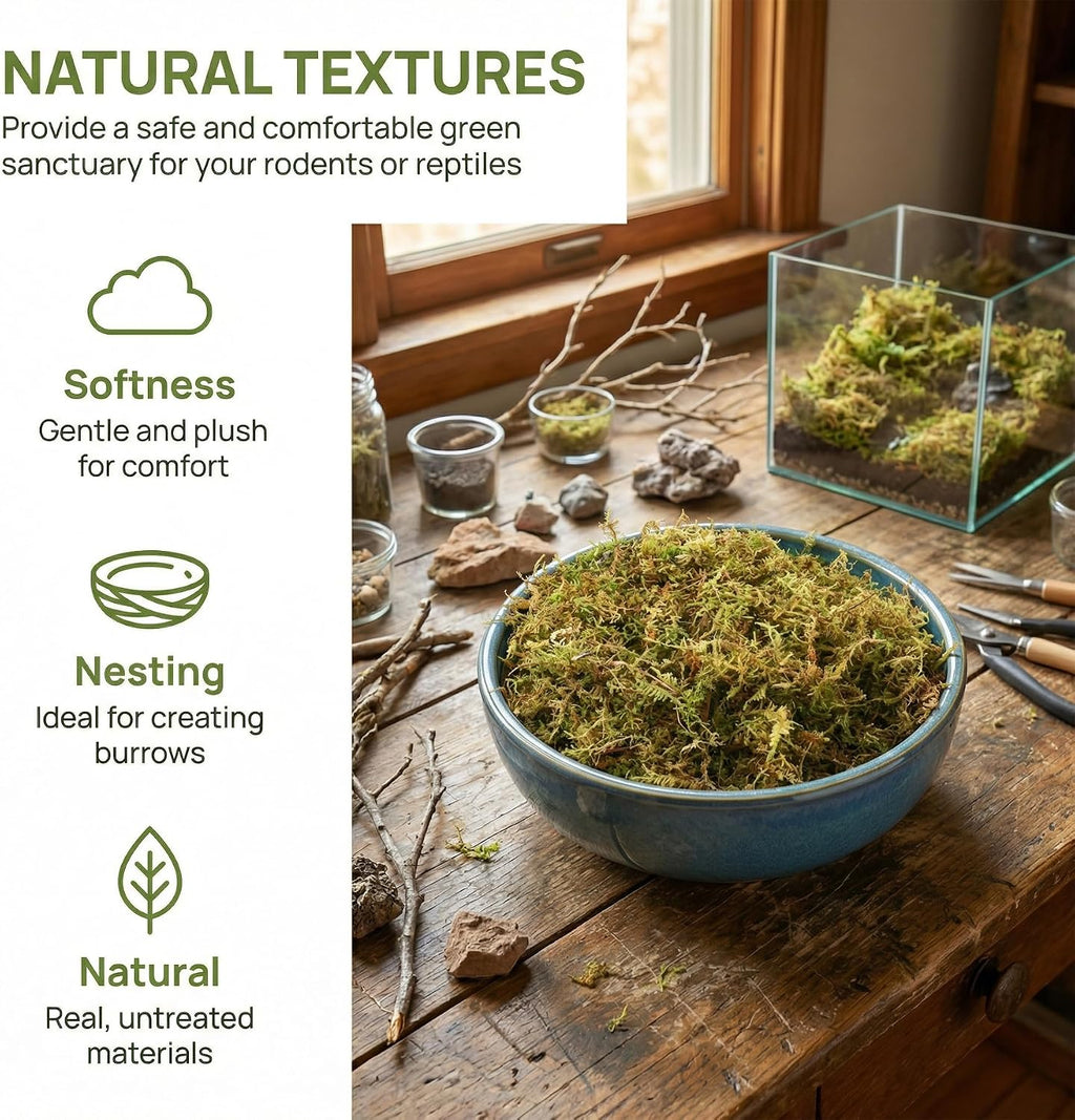 2.5 LB Sphagnum Moss for Plants, Long Fiber Orchid Moss for Carnivorous Plants, Terrariums and Indoor Potting
