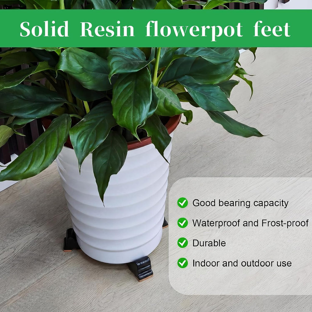 Kigeli 6 Pcs Resin Garden Pot Feet for Outdoor Planters 3 Inch Long 1.5 Inch Tall Flower Handmade Elevator Plant Feet